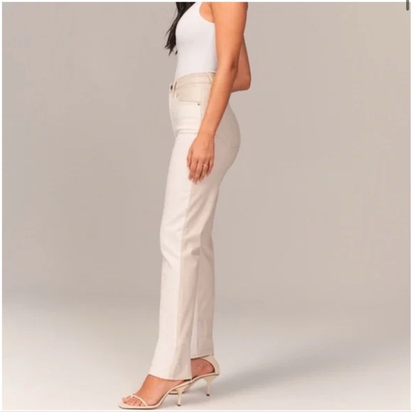 Abercrombie & Fitch The Slim Straight Ultra High Rise Curve Love Size 27 Long - Picture 2 of 9